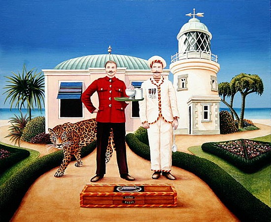 The Cook and Waiter, 1996 (acrylic on board)  van Anthony  Southcombe