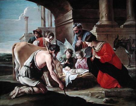 The Adoration of the Shepherds van Antoine and Louis  & Mathieu Le Nain