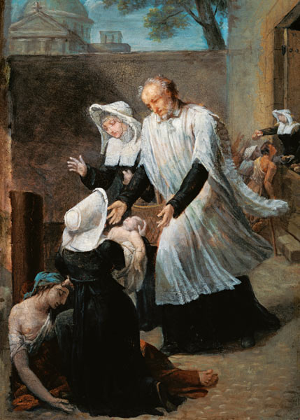 St. Vincent de Paul Helping the Plague-Ridden van Antoine Ansiaux