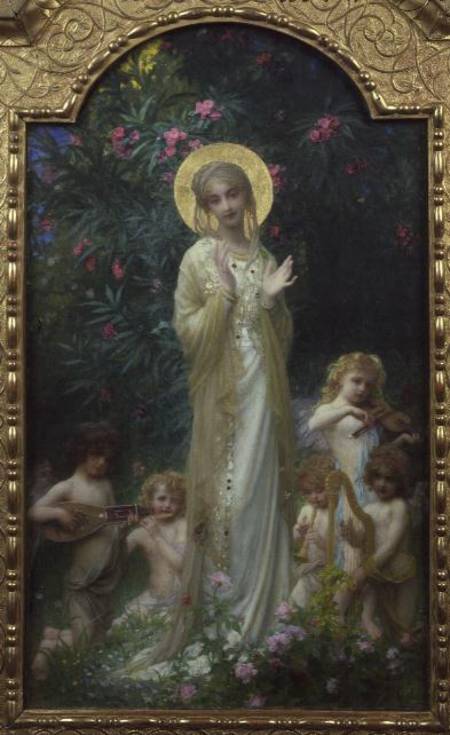 The Virgin in Paradise van Antoine Auguste Ernest Herbert or Hebert