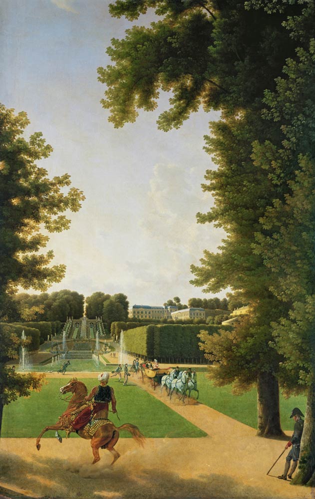 Promenade of Napoleon I (1769-1821) and Marie-Louise (1791-1847) van Antoine Bidauld