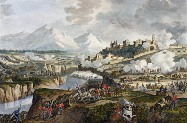 The Battle of Roveredo, 18 Fructidor, Year 4 (September 1796) engraved by Jean Duplessi-Bertaux (174 van Antoine Charles Horace Vernet