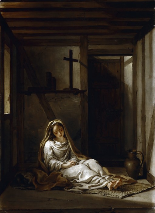 Saint Thaïs in her cell van Antoine Coypel