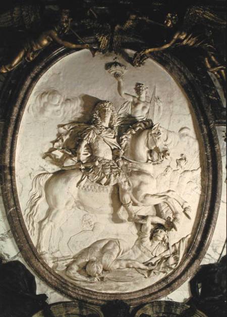 Equestrian portrait of Louis XIV (1638-1715) from the Salon de la Guerre van Antoine Coysevox