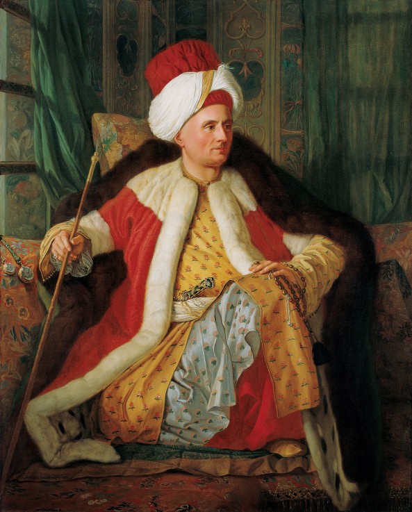 Portrait of Charles Gravier Count of Vergennes and French Ambassador, in Turkish Attire van Antoine de Favray