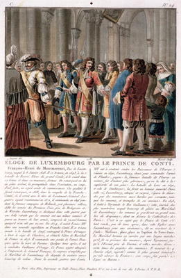 The Prince de Conti (1664-1709) praises the Duke of Luxembourg (1628-95) after his victory at the Ba van Antoine Louis Francois Sergent-Marceau