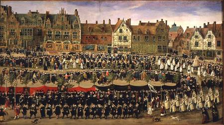 Procession of the Maids of the Sablon in Brussels van Antoine or Anthonis Sallaert