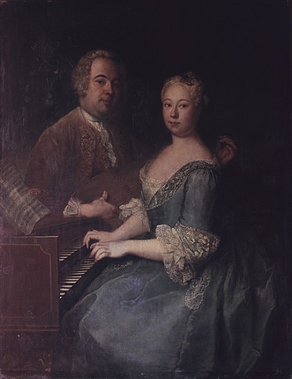 Karl-Heinrich Graun and his wife Anna-Louise, c.1735 van Antoine Pesne