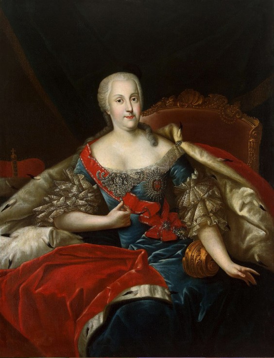 Portrait of Johanna-Elizabeth, Electress of Anhalt-Zerbst (1712-1760), Mother of Catherine II van Antoine Pesne