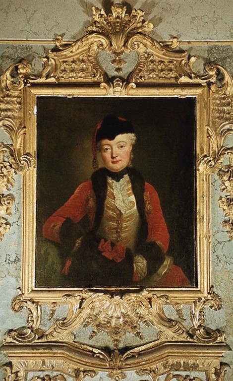 Portrait of Wilhelmine Dorothee von der Marwitz (1718-1787) van Antoine Pesne