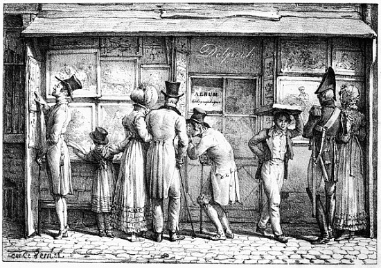 Delpech''s Lithographic Print Shop, c.1818 van Antoine Charles Horace (Carle) Vernet
