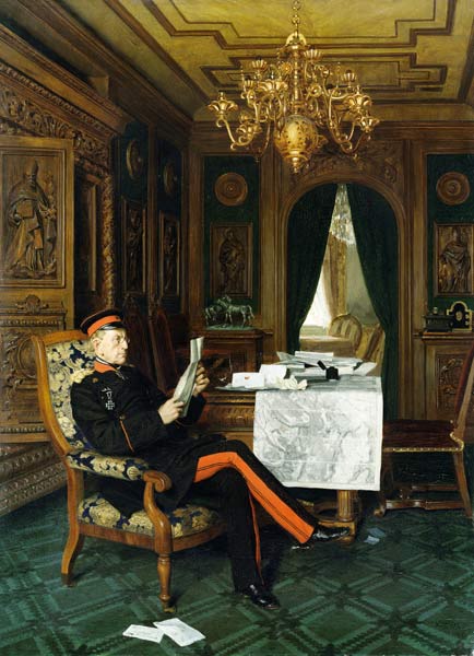 Moltke in Versailles van Anton Alexander von Werner