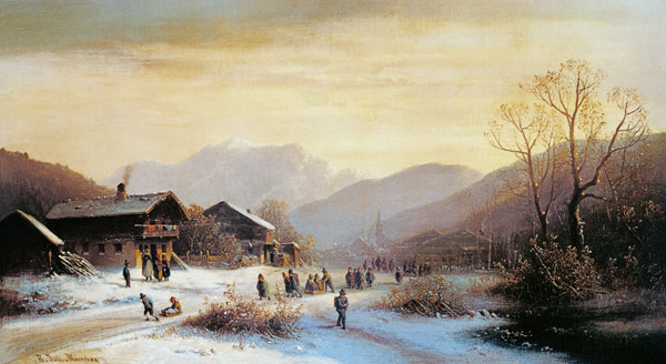 Winterlandschaft. van Anton Doll