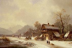 Oberbayerisches Dorf im Winter