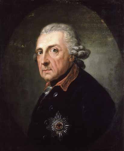 Portret van Frederik de Grote op de leeftijd van 68 jaar
