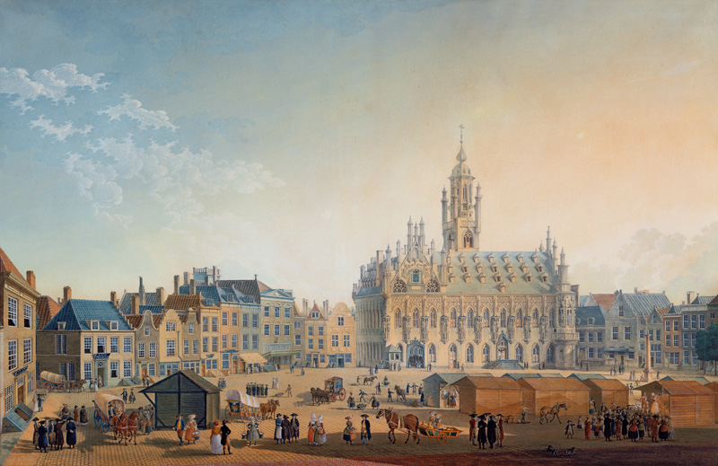 The Main Square, Middelburg van Anton Ignaz Melling