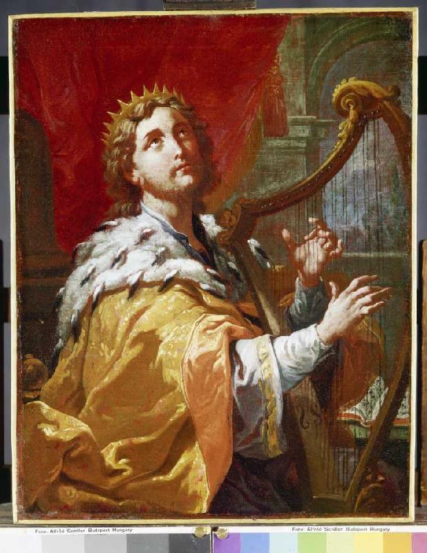 König David beim Harfenspiel van Anton Kern