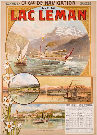 Poster advertising Lac Leman , Switzerland van Anton Reckziegel