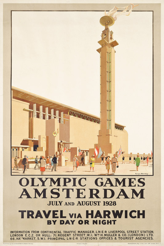 Poster van de olympische Spelen in 1928 Amsterdam. van Anton van Anrooy