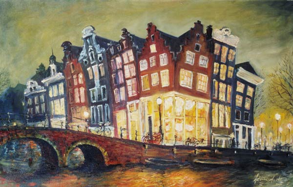 Bright Lights, Amsterdam, 2000 (oil on canvas)  van Antonia  Myatt