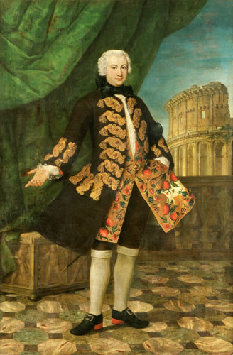 Portrait of William Perry with the Colosseum beyond van Antonio David