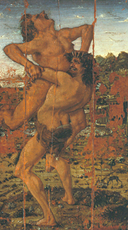 Herkules und Antaeus van Antonio del Pollaiuolo
