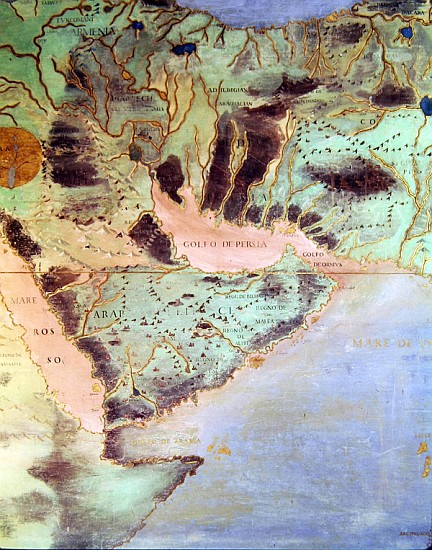 Map of the Countries of the Persian Golf, from the ''Sala Del Mappamondo'' (Hall of the World Maps) van Antonio Giovanni de Varese