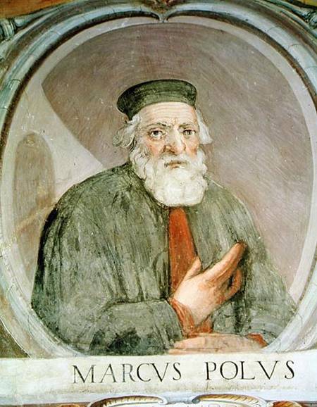 Marco Polo (1254-1324) from the 'Sala del Mappamondo' (Hall of the World Maps) van Antonio Giovanni de Varese