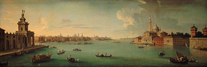Panorama des Bacino di San Marco, Venedig van Antonio Joli