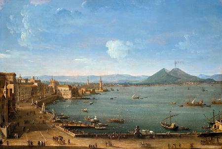 View of Naples from the Bay with Mt. Vesuvius