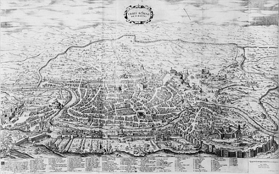 Map of Rome, from the ''Speculum Romanae Magnificentiae'' published in 1562 van Antonio Lafreri