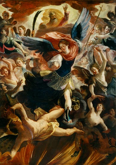 The Archangel Michael Vanquishing the Devil van Antonio Maria Viani