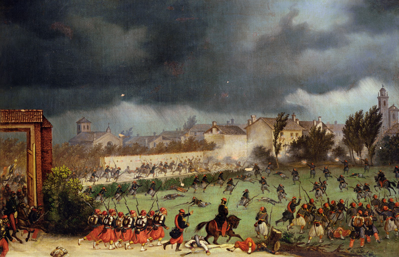 Scene from the Battle of Solferino van Antonio Spandri