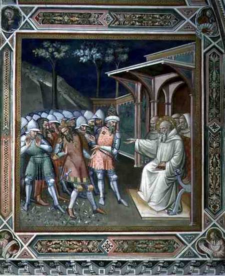 The Saint Discovers the Deceit of Totila, King of the Ostrogoths, detail from the Life of Saint Bene van Aretino Luca Spinello or Spinelli