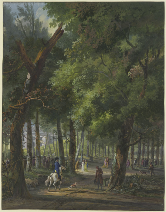 Spaziergänger und Reiter im Haager Wald van Arie Lamme