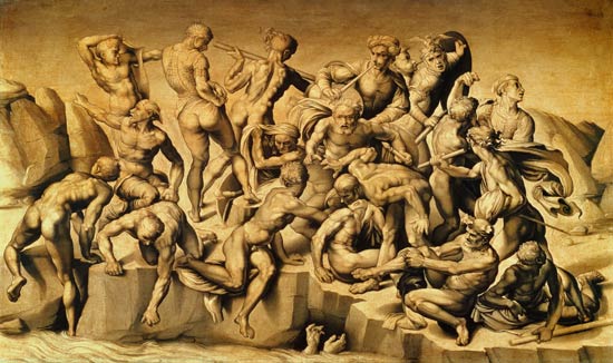 The Battle of Cascina, or The Bathers, after Michelangelo (1475-1564) van Aristotile da Sangallo