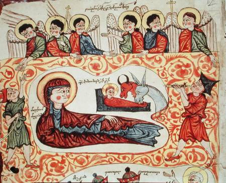 Ms 404 fol.1v The Nativity, from a Gospel van Armenian School