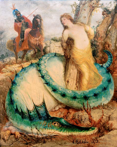 Angelica and the Dragon van Arnold Böcklin