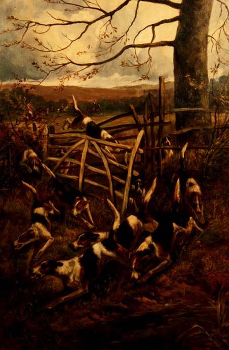 Over the Fence, or Hounds in Full Cry van Arthur Alfred Davis