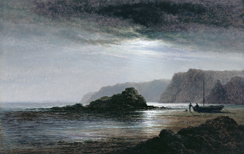 Coastal Landscape by Moonlight van Arthur Gilbert