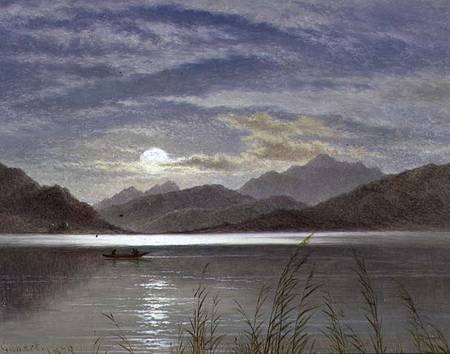 Lake Scene by Moonlight van Arthur Gilbert