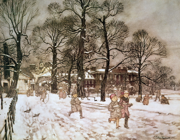 Winter in Kensington Gardens from Peter Pan in Kensington Gardens  by J.M. Barrie van Arthur Rackham