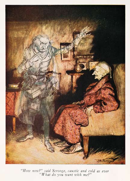 Scrooge and The Ghost of Marley, from Dickens'' ''A Christmas Carol'' van Arthur Rackham