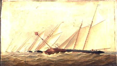 Cutters and Schooners Rounding the Mouse Lightship van Arthur Wellington Fowles