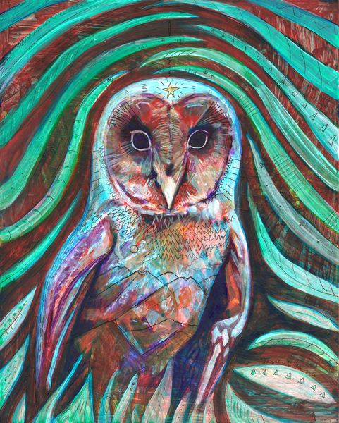 Owl Heart by Elizabeth DAngelo van ArtLifting ArtLifting
