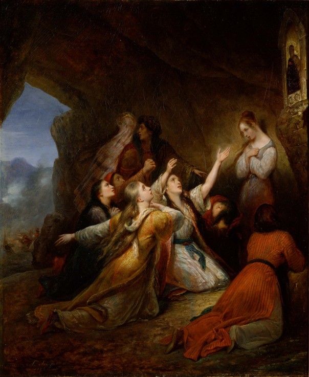 Greek Women Imploring at the Virgin of Assistance van Ary Scheffer