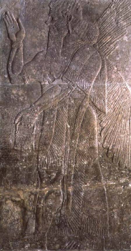 Relief depicting a Winged Genie, from the Palace at Nimrud Kalah) van Assyrian