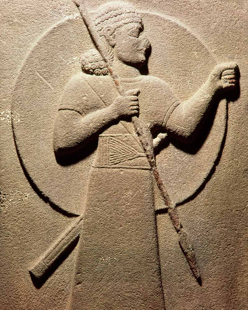 Relief depicting a Hittite warrior, from Carchemish van Assyrian School