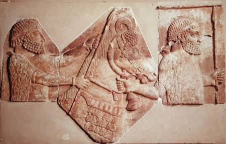 Fragment of a relief depicting Median tributaries van Assyrian School