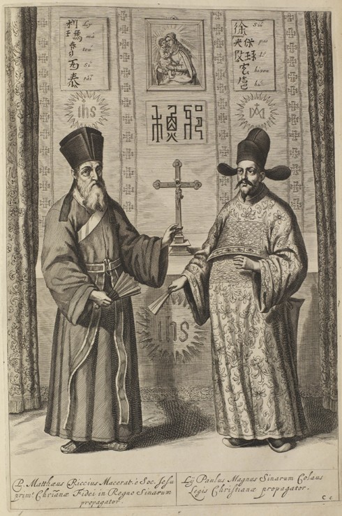 Matteo Ricci and Xu Guangqi. (From Athanasius Kircher's China Illustrata) van Athanasius Kircher